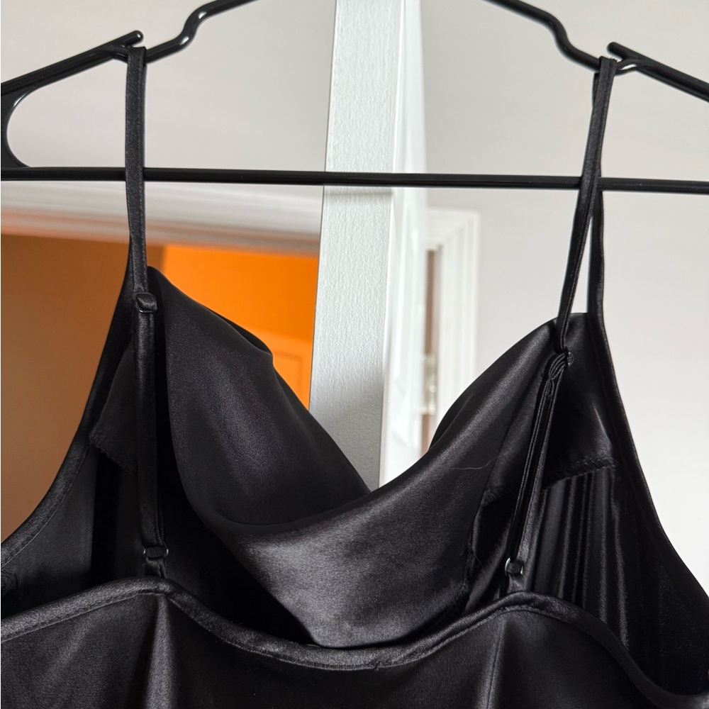 Bebe Black midi Slip Dress for Night Out - Picture 5 of 6